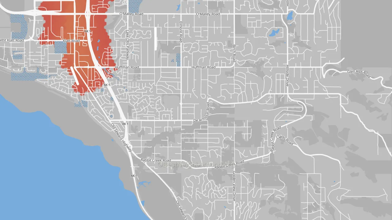 Transit Grade map of 99516, AK