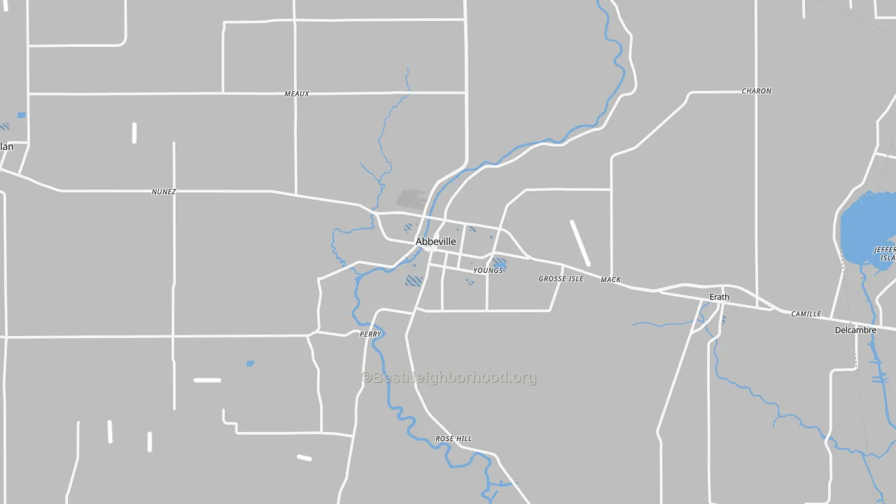 Transit Grade map of Abbeville, LA