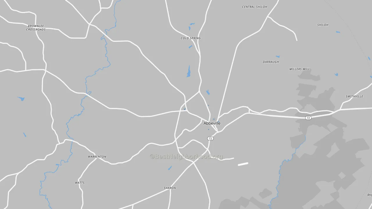 Transit Grade map of Abbeville, SC