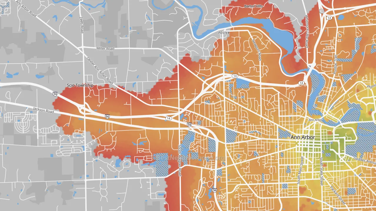 Transit Grade map of Abbot, Ann Arbor, MI