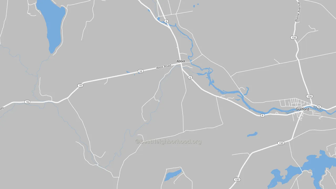 Transit Grade map of Abbot Village, ME