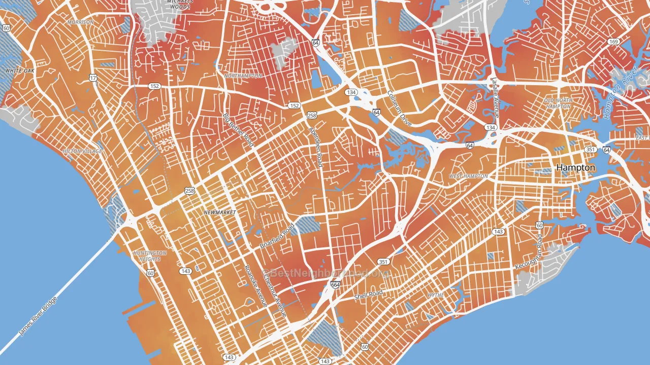 Transit Grade map of Aberdeen, Hampton, VA