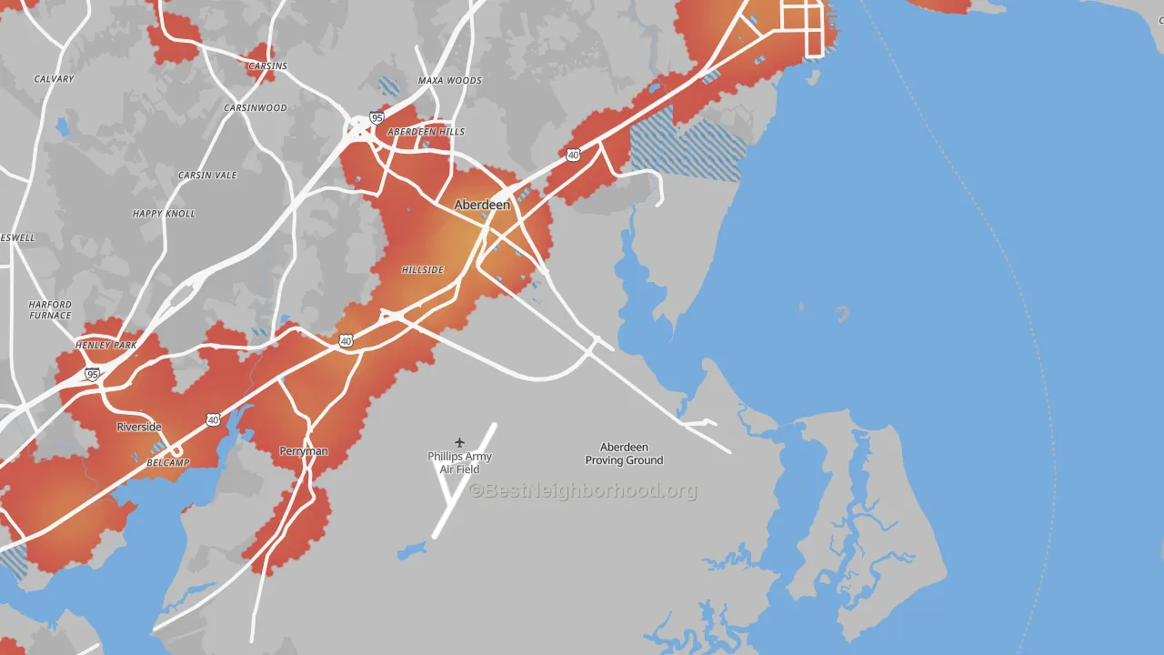 Transit Grade map of Aberdeen Proving Ground, MD