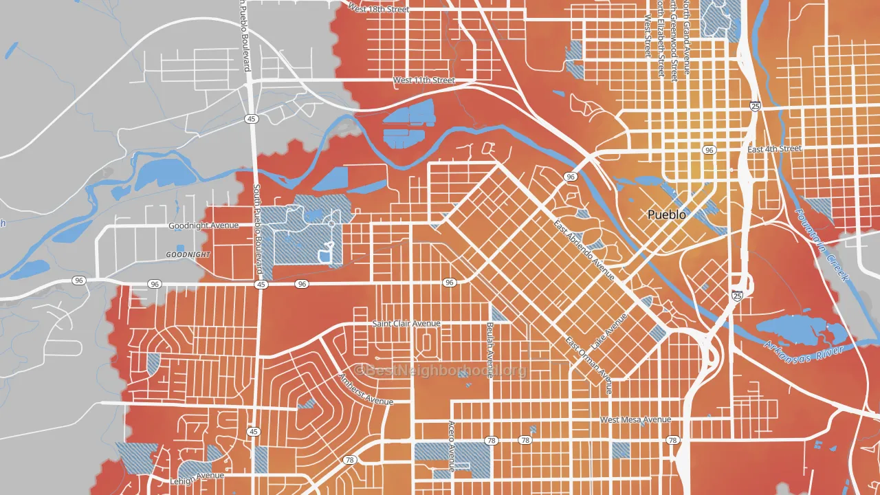 Transit Grade map of Aberdeen, Pueblo, CO