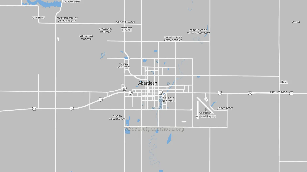Transit Grade map of Aberdeen, SD