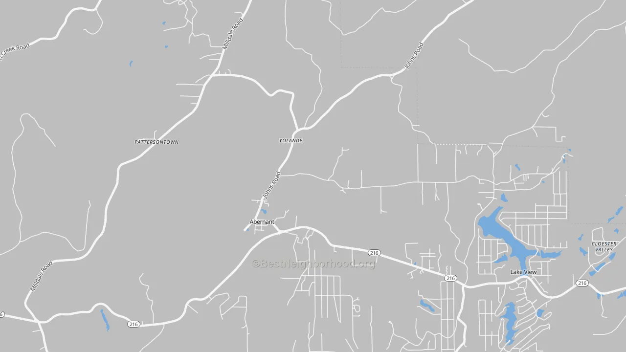 Transit Grade map of Abernant, AL