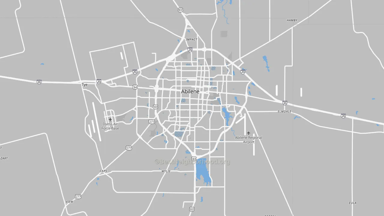 Transit Grade map of Abilene, TX