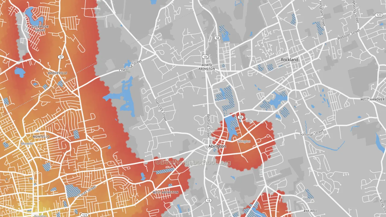 Transit Grade map of Abington, MA