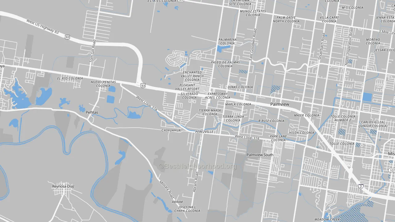 Transit Grade map of Abram-Perezville, Mission, TX