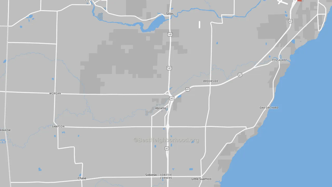 Transit Grade map of Abrams, WI