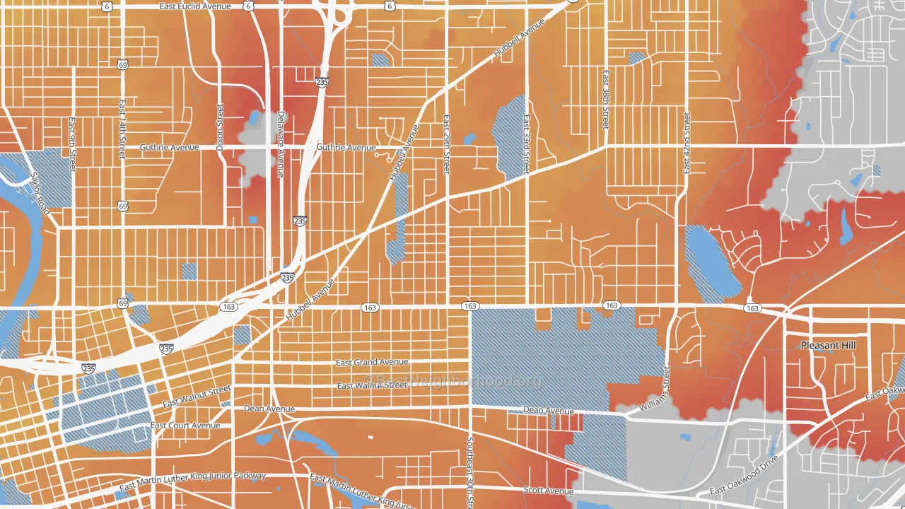 Transit Grade map of Accent, Des Moines, IA