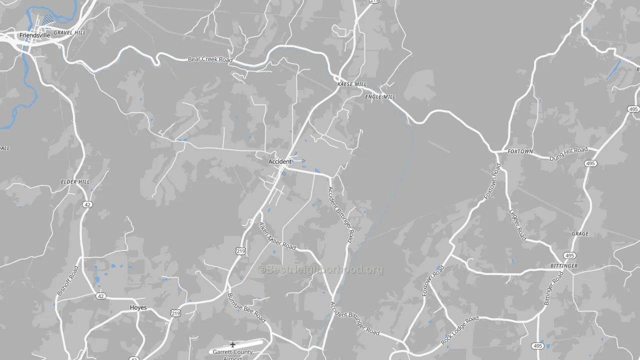 Transit Grade map of Accident, MD