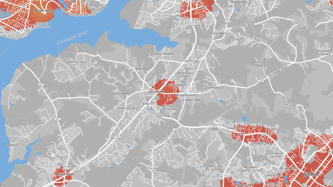 Transit Grade map of Accokeek, MD