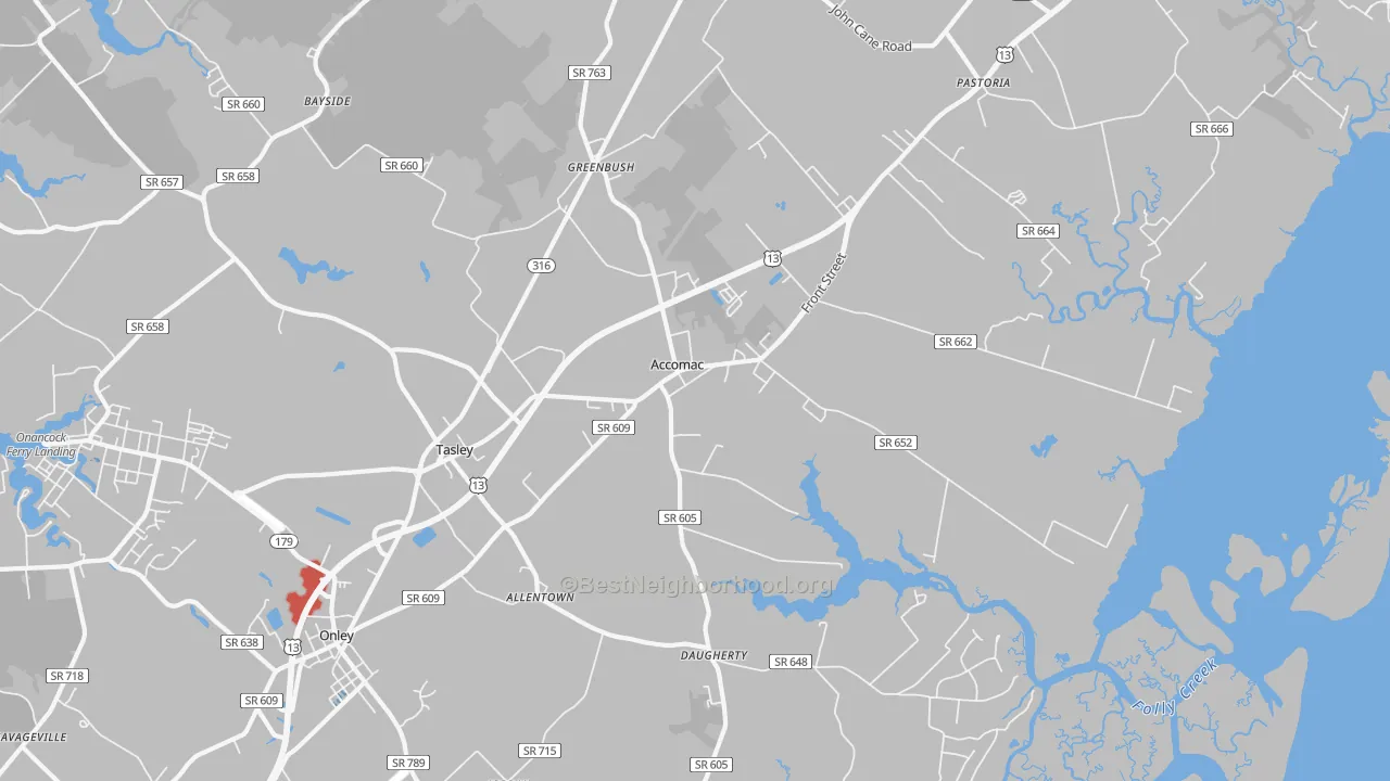 Transit Grade map of Accomac, VA