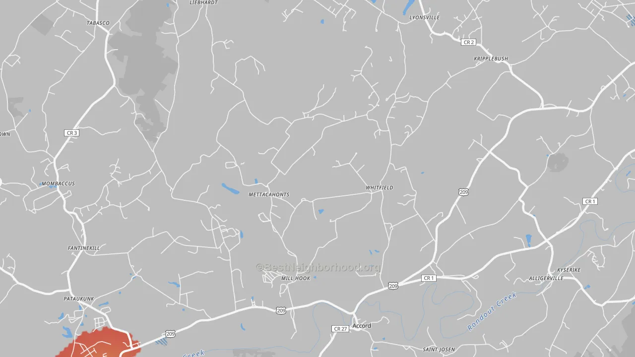 Transit Grade map of Accord, NY