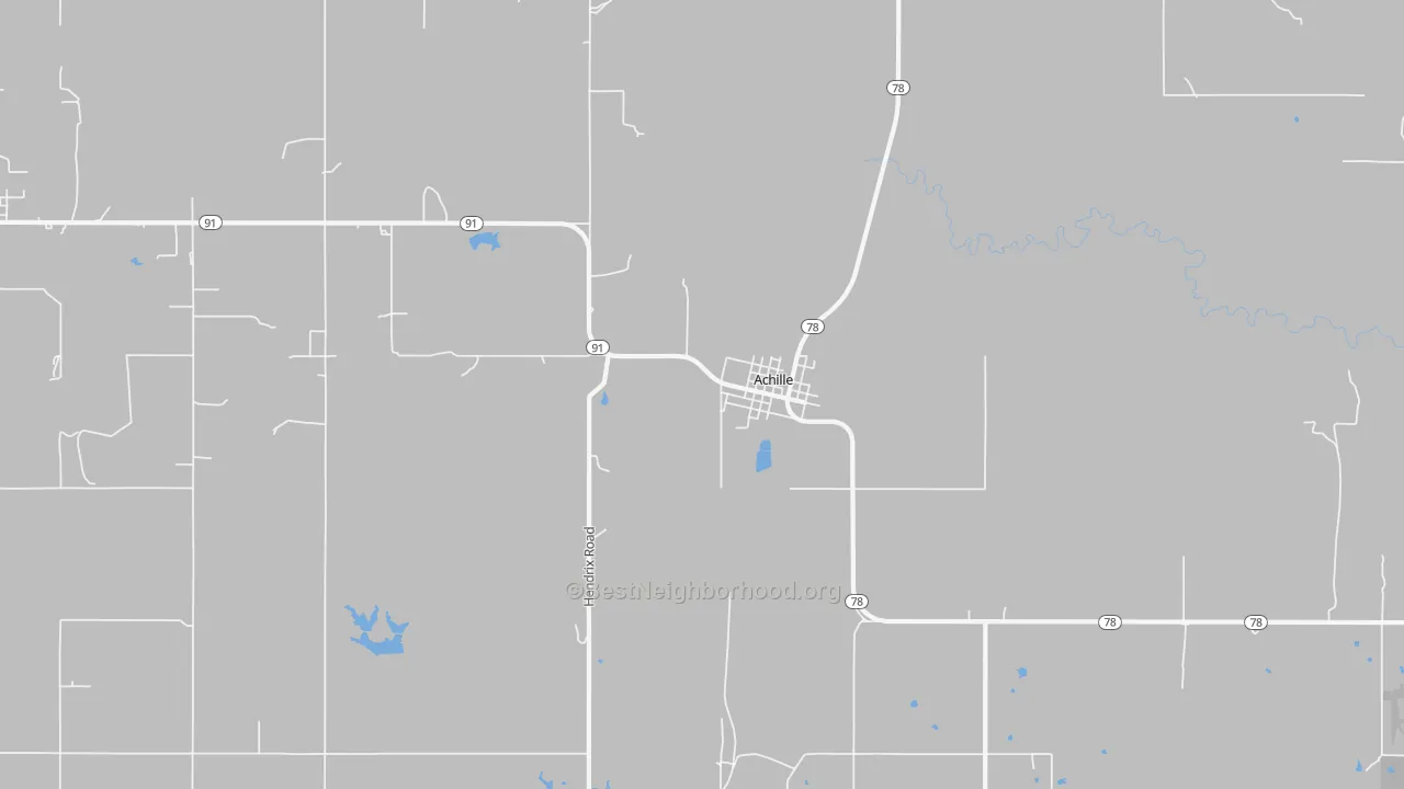 Transit Grade map of Achille, OK