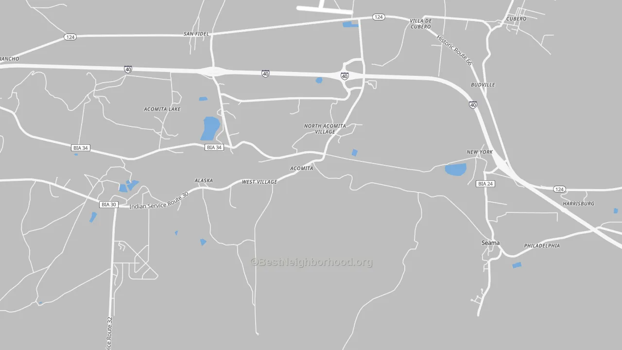 Transit Grade map of Acoma Pueblo, NM