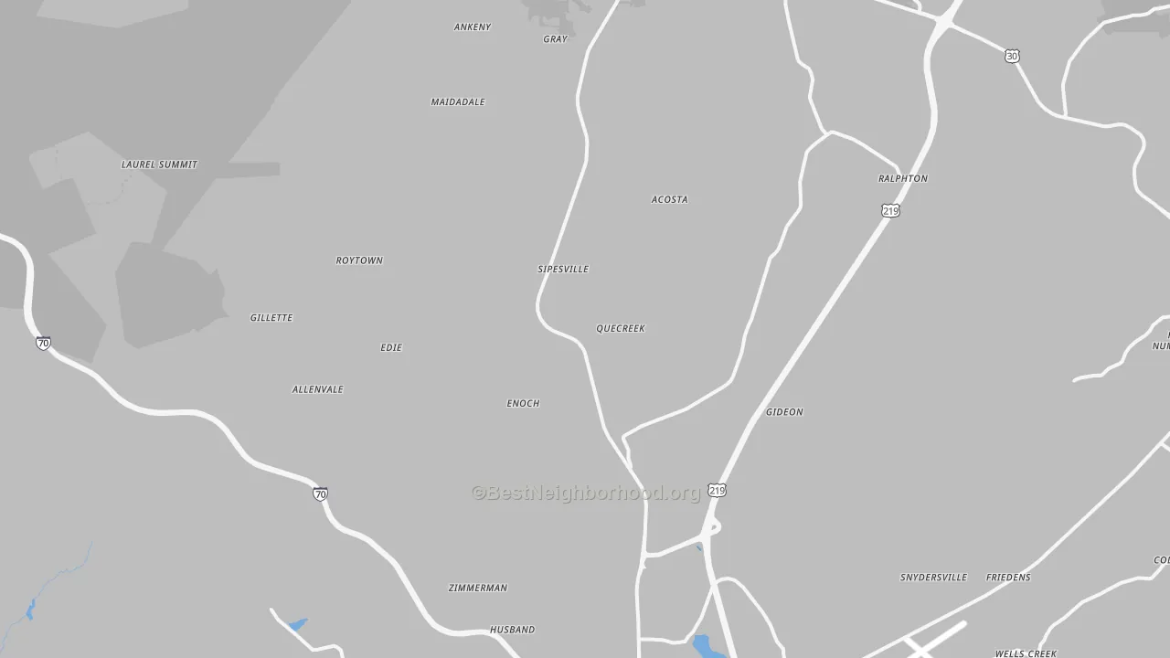 Transit Grade map of Acosta, PA