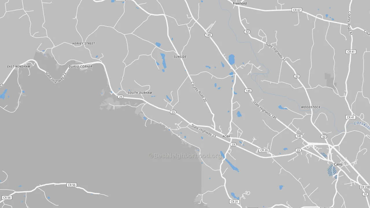 Transit Grade map of Acra, NY