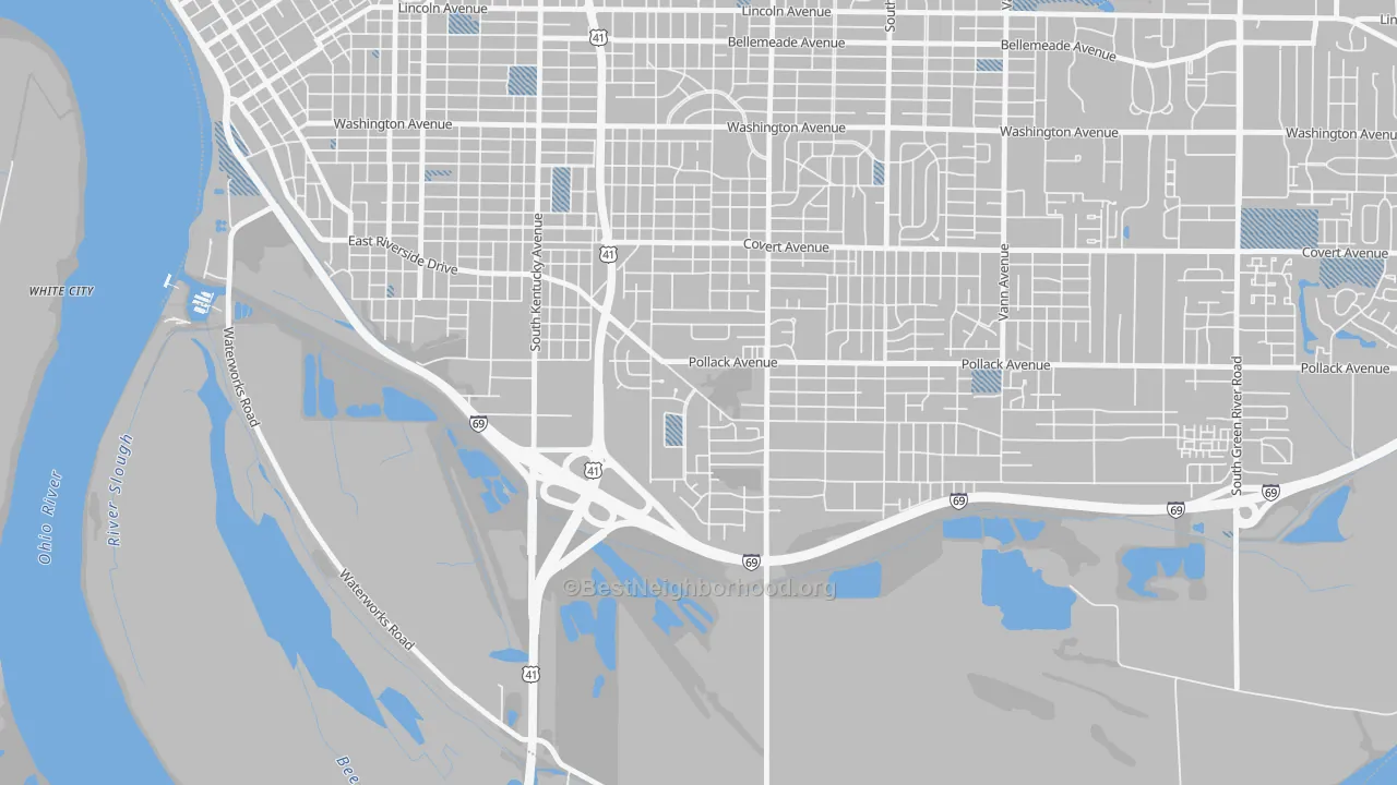 Transit Grade map of A.C.T., Evansville, IN