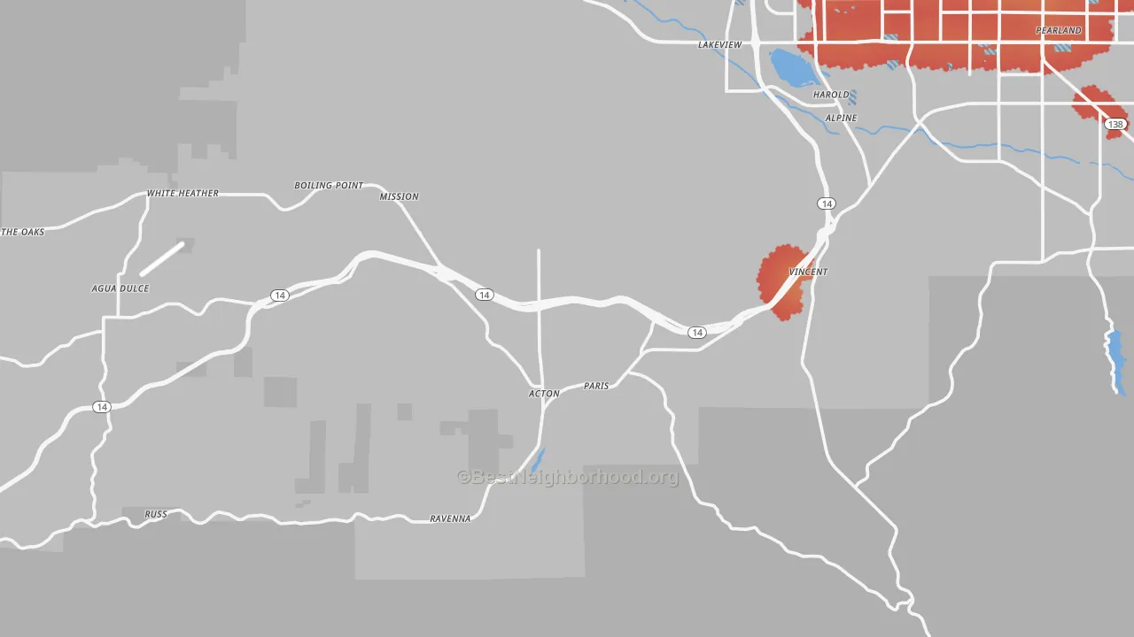 Transit Grade map of Acton, CA