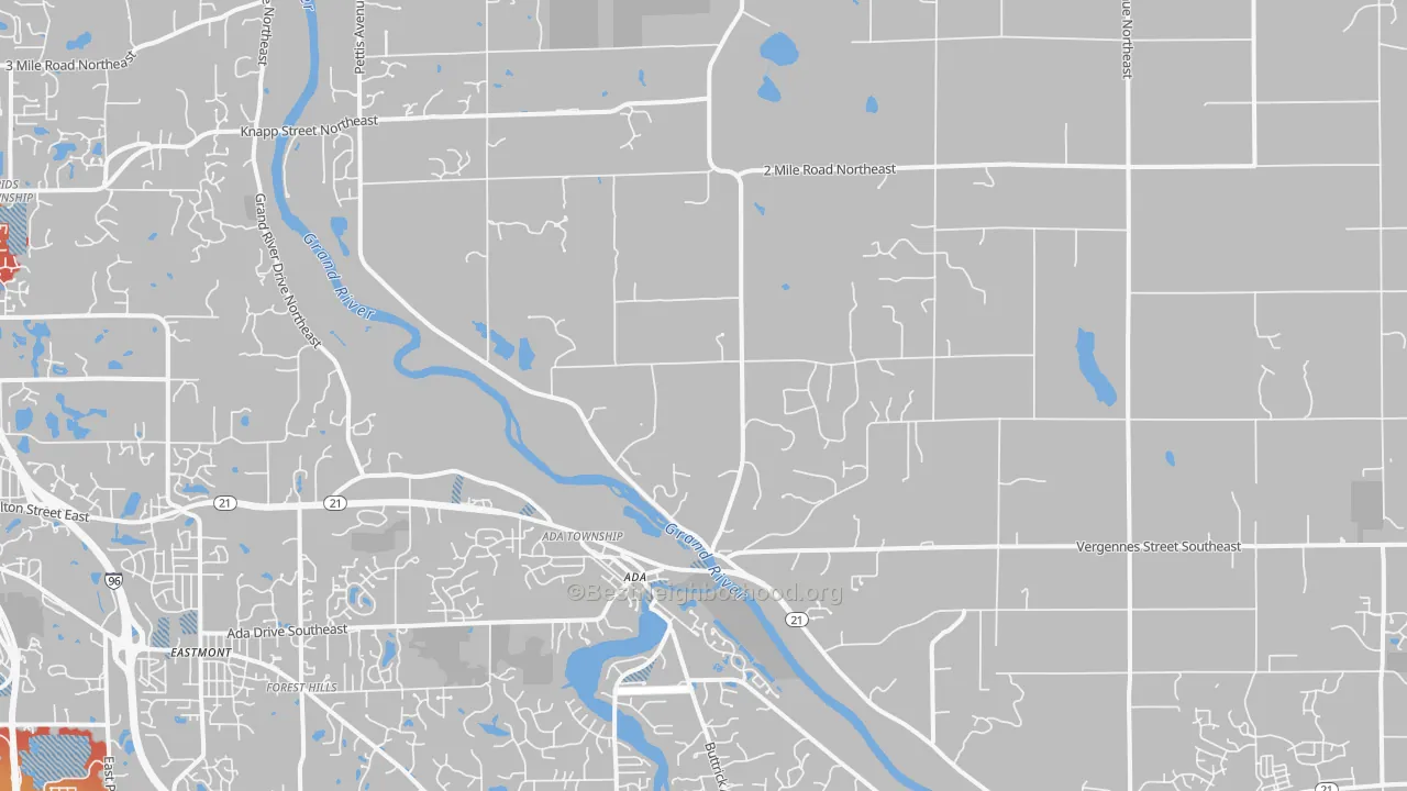 Transit Grade map of Ada, MI