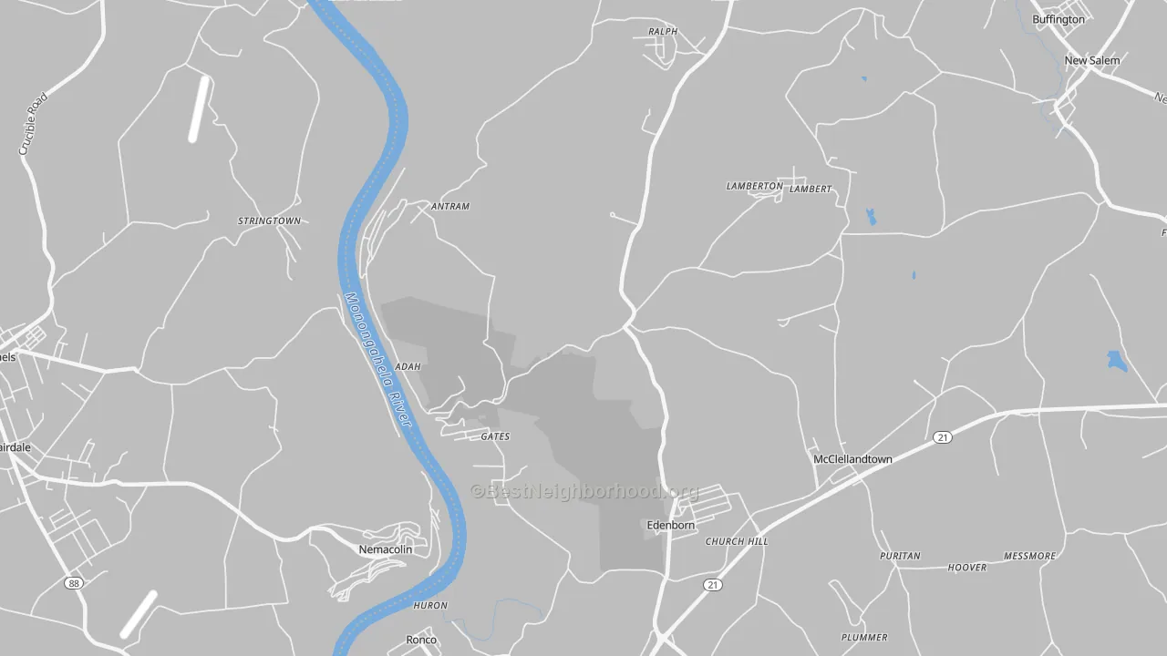 Transit Grade map of Adah, PA
