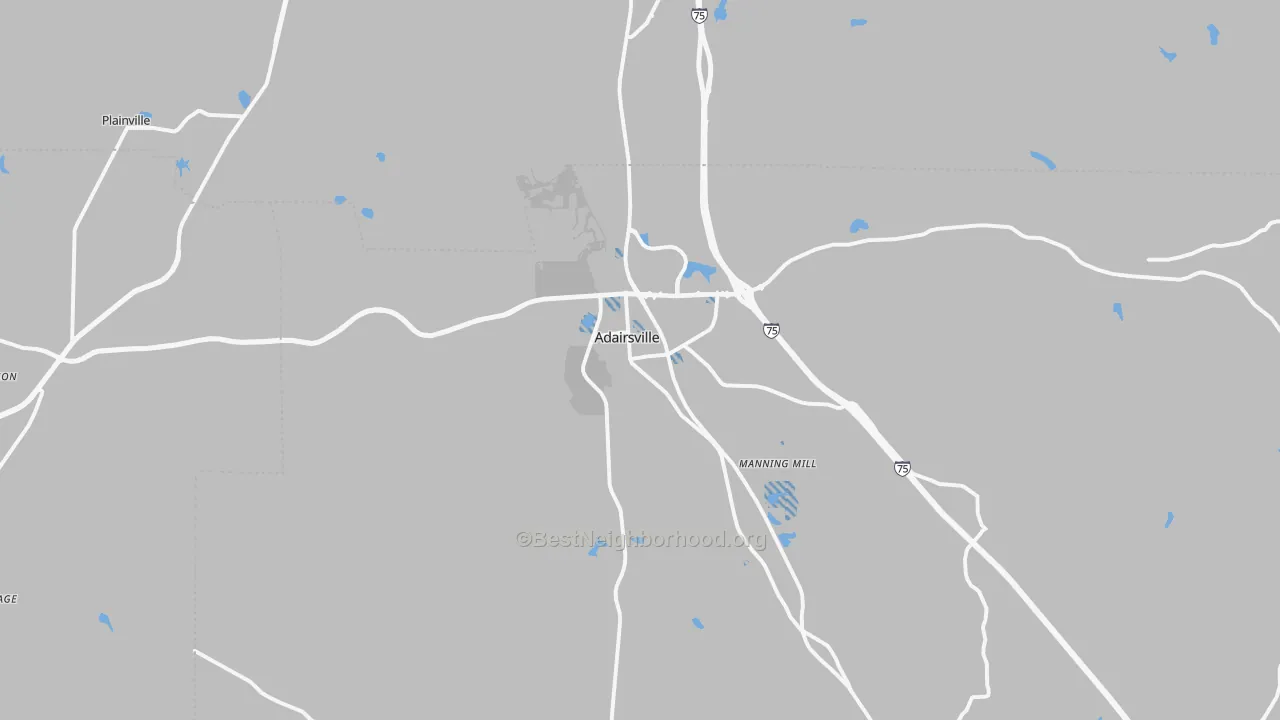 Transit Grade map of Adairsville, GA