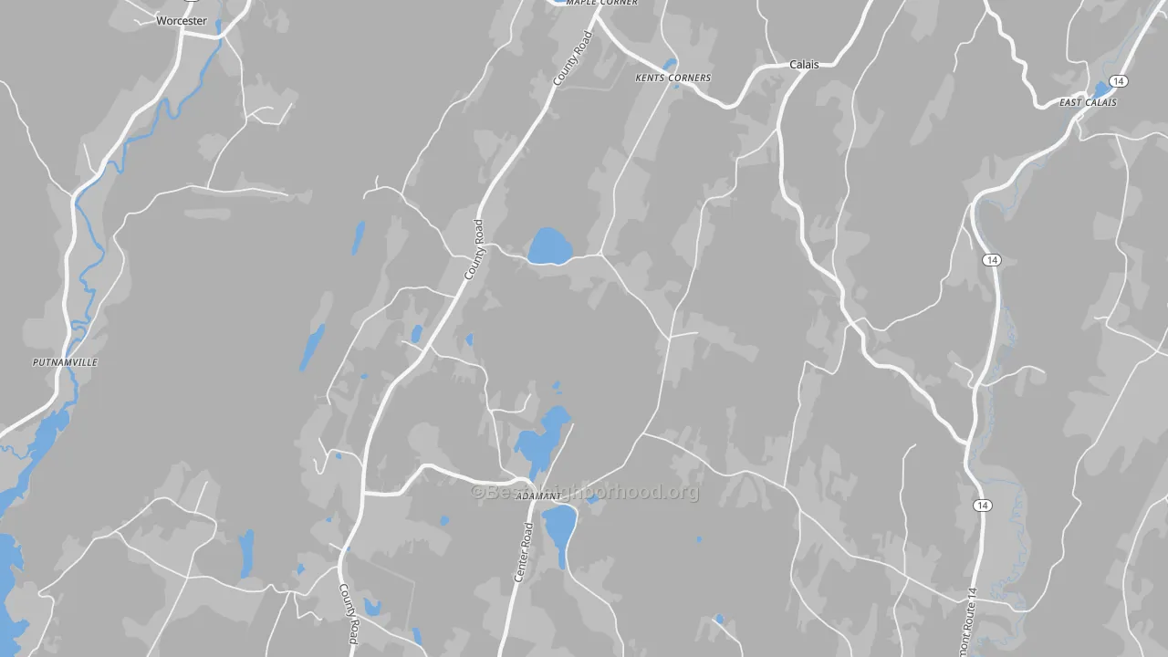 Transit Grade map of Adamant, VT