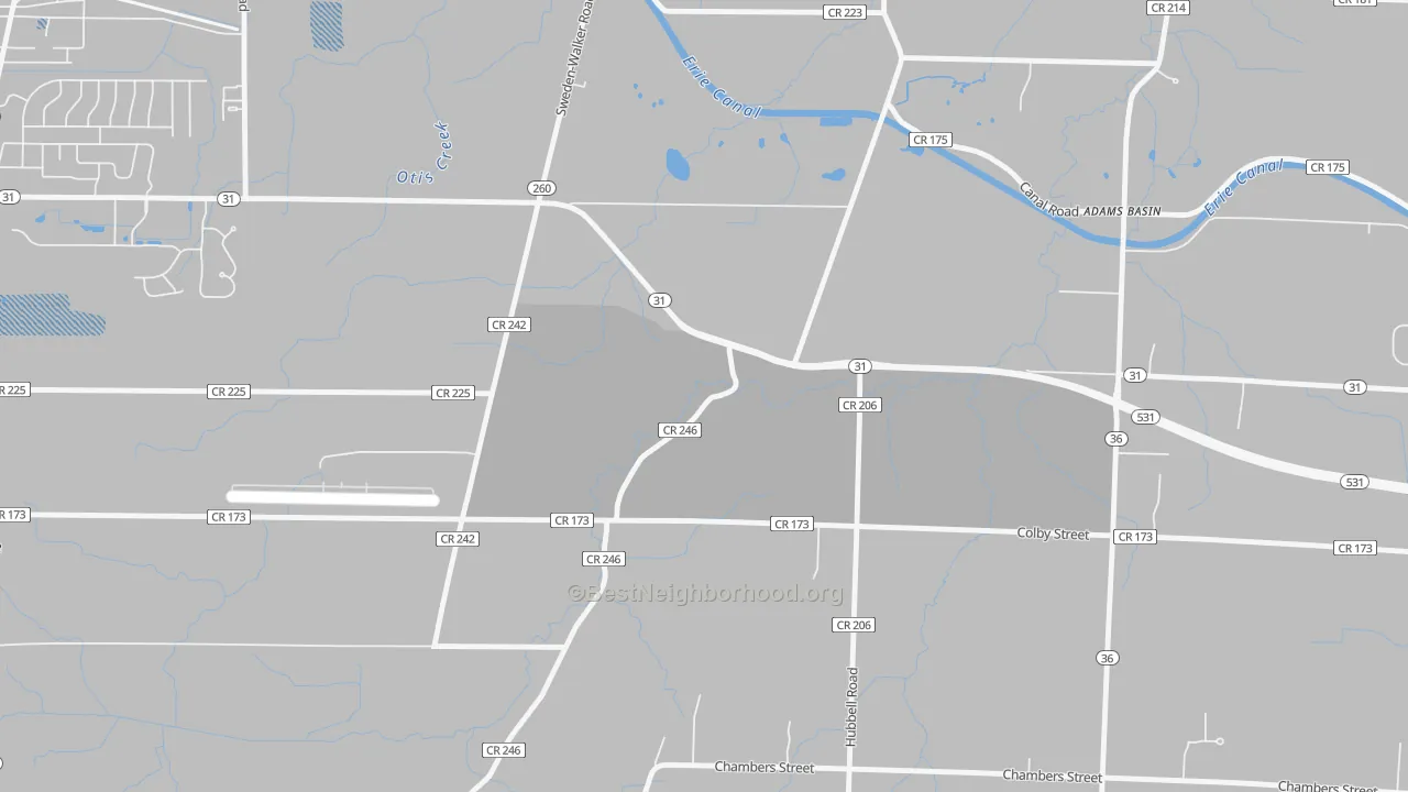 Transit Grade map of Adams Basin, NY