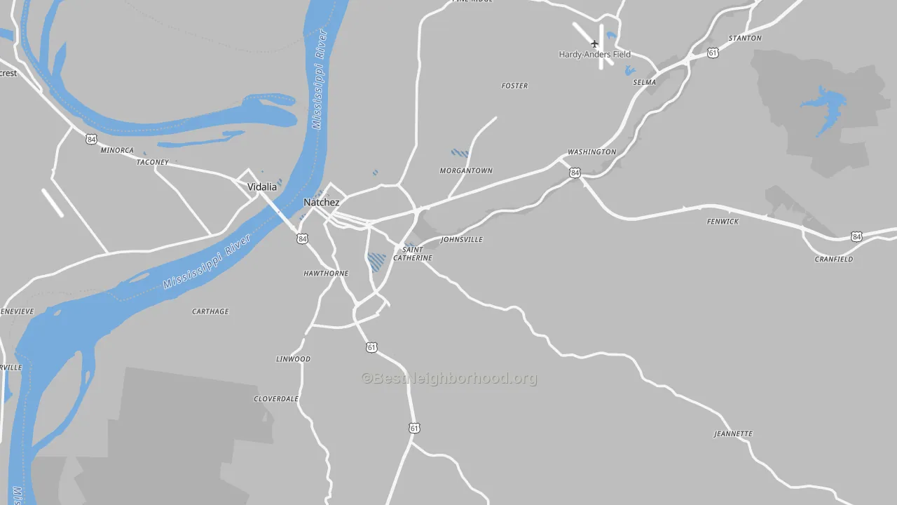 Transit Grade map of Adams County, MS