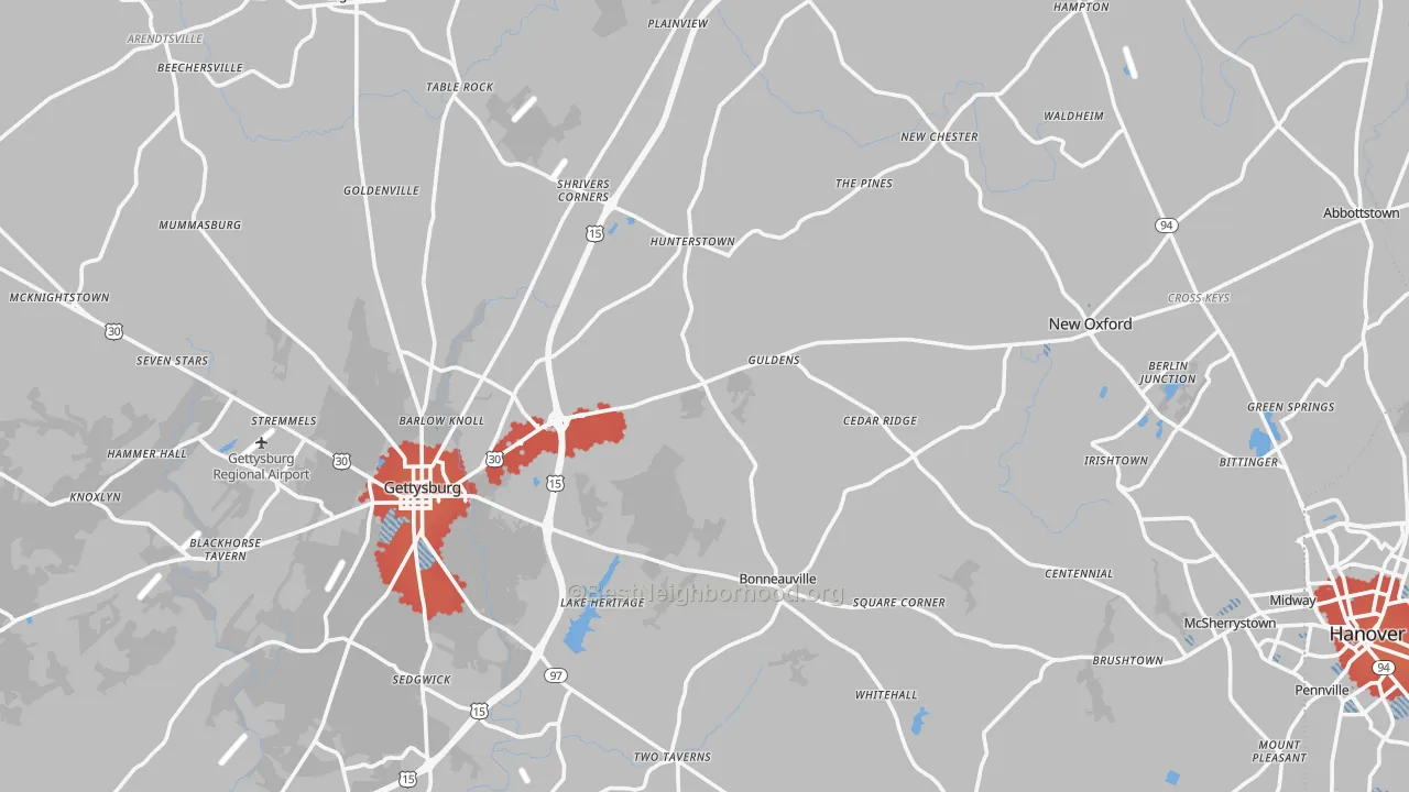 Transit Grade map of Adams County, PA