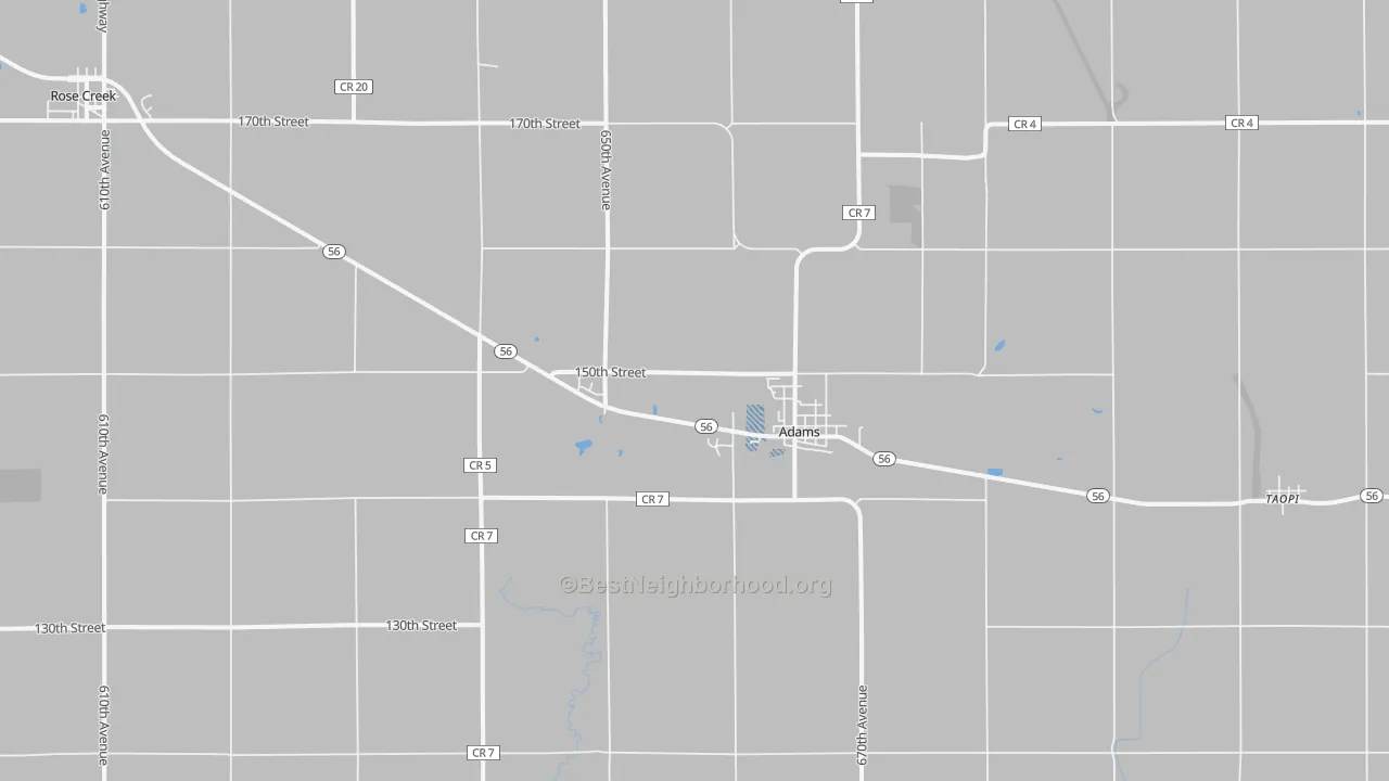 Transit Grade map of Adams, MN