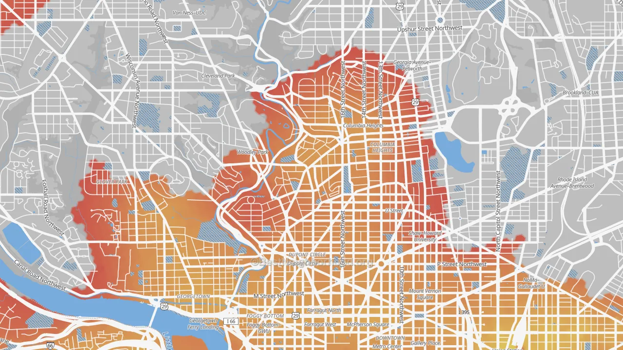 Transit Grade map of Adams Morgan, Washington, DC