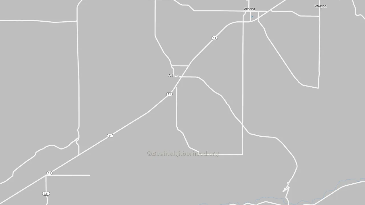 Transit Grade map of Adams, OR