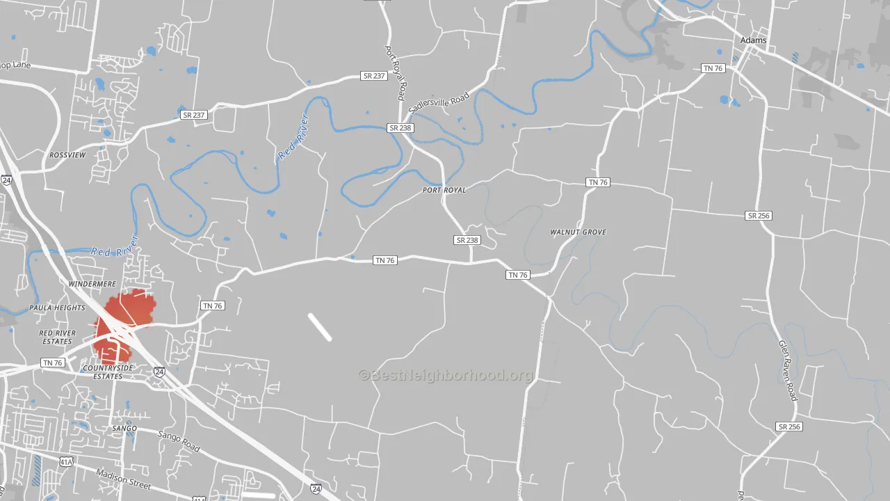 Transit Grade map of Adams, TN