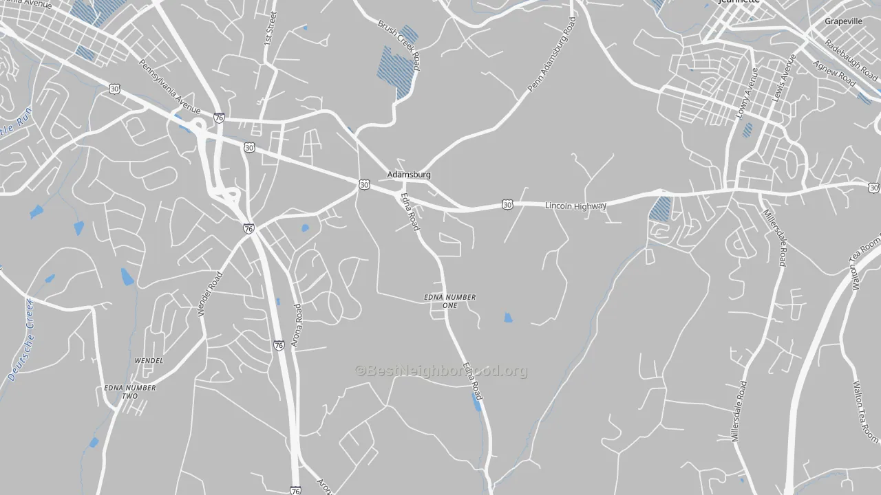 Transit Grade map of Adamsburg, PA