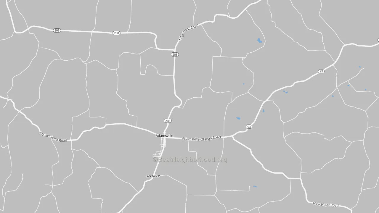 Transit Grade map of Adamsville, OH