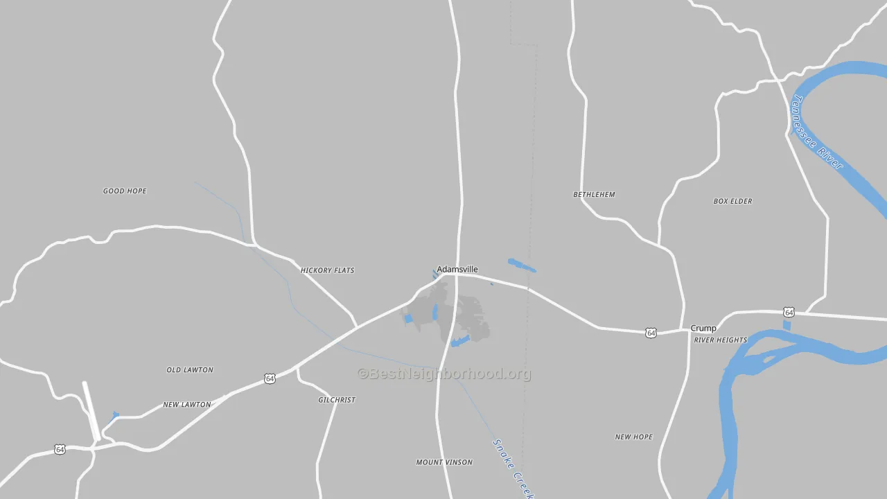 Transit Grade map of Adamsville, TN