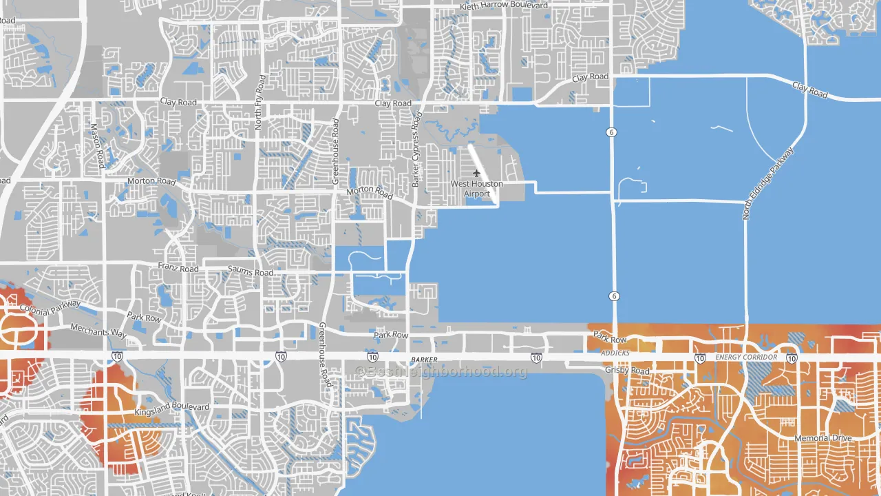 Transit Grade map of Addicks-Park ten, Houston, TX