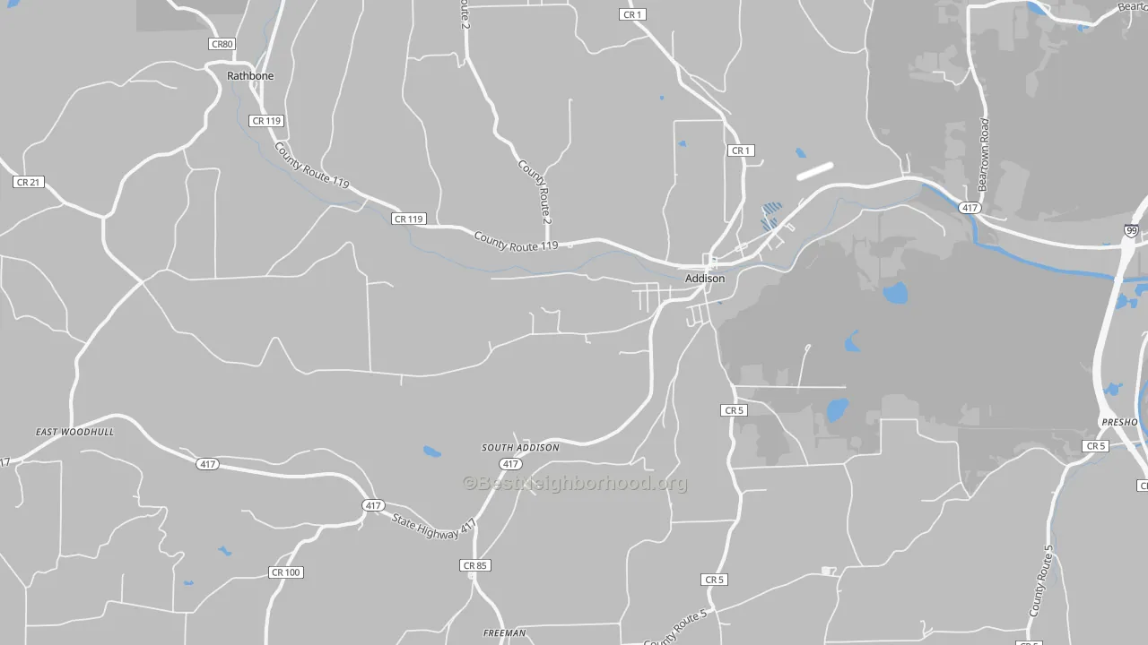 Transit Grade map of Addison, NY