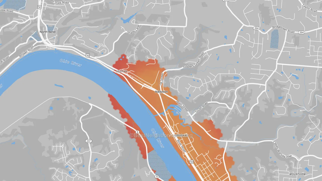 Transit Grade map of Addyston, OH