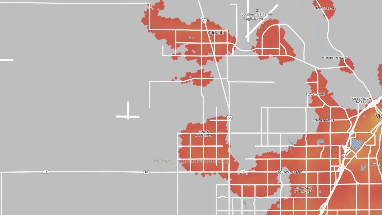 Transit Grade map of Adelanto, CA