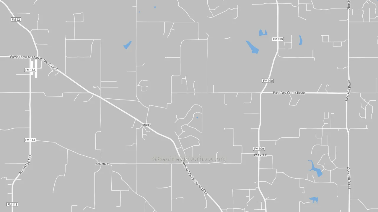 Transit Grade map of Adell, TX