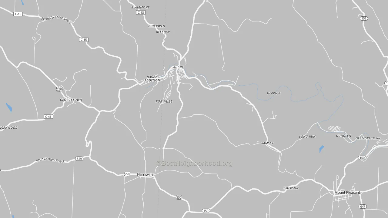 Transit Grade map of Adena, OH