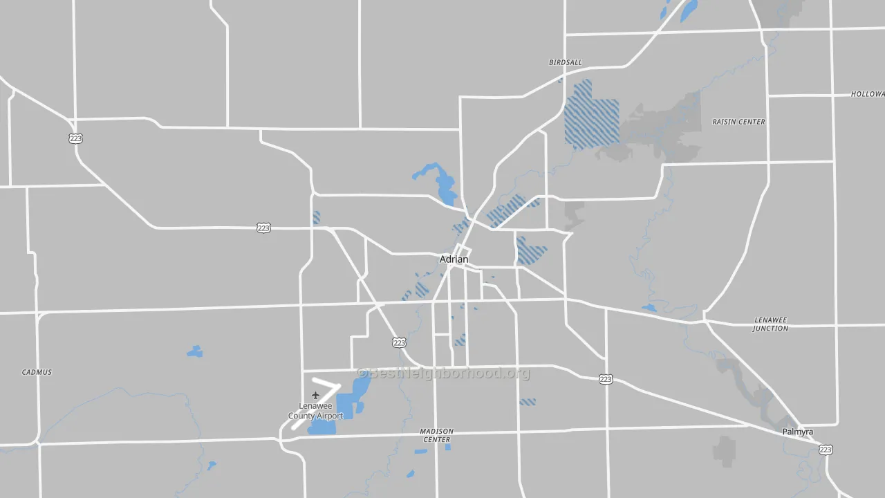 Transit Grade map of Adrian, MI