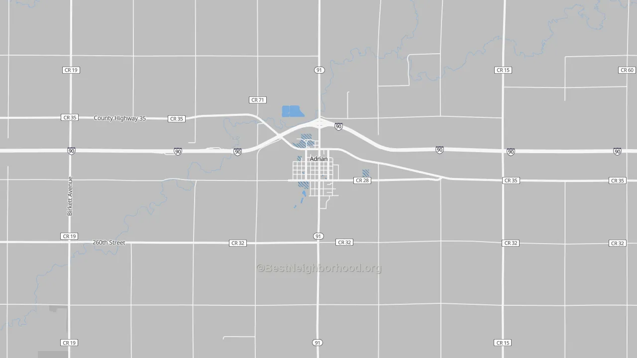 Transit Grade map of Adrian, MN