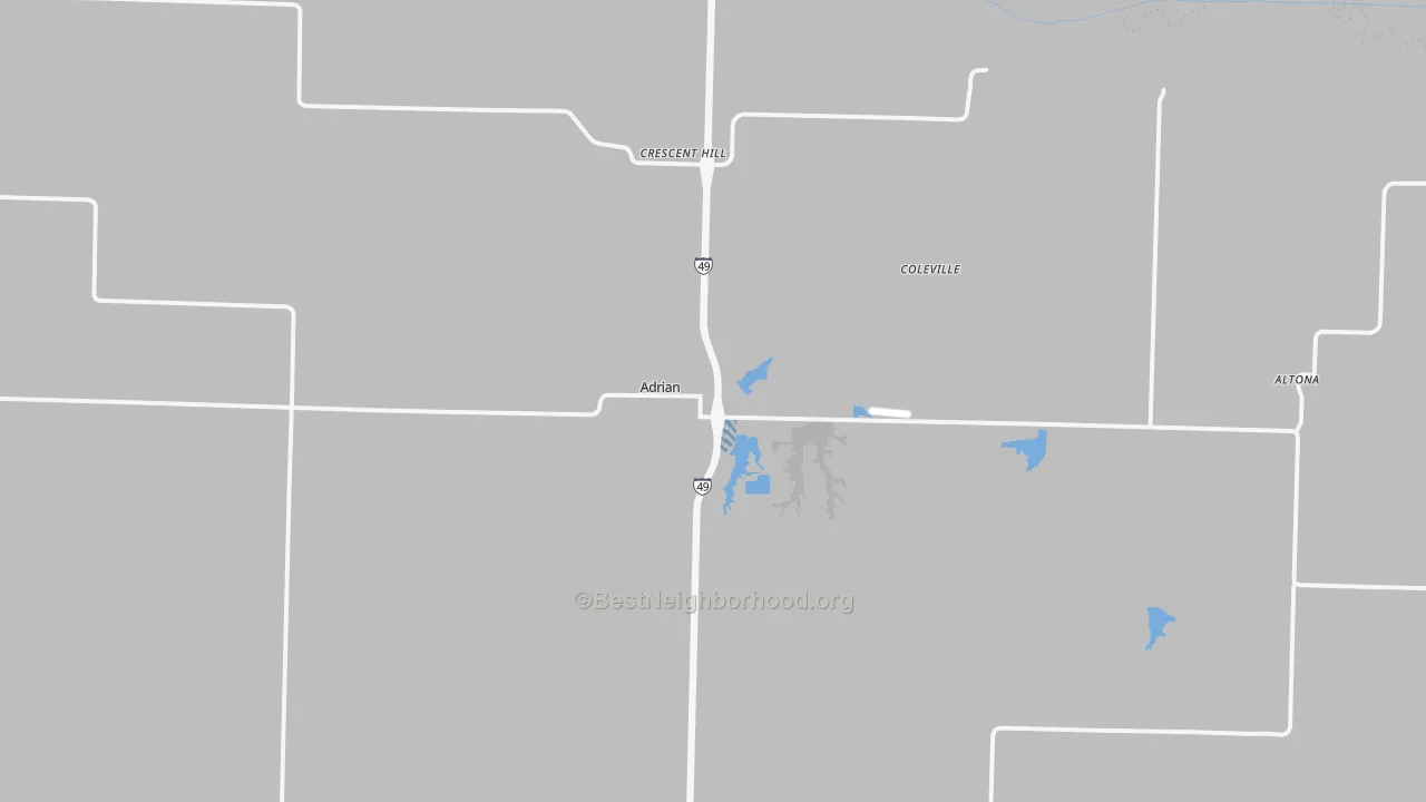 Transit Grade map of Adrian, MO