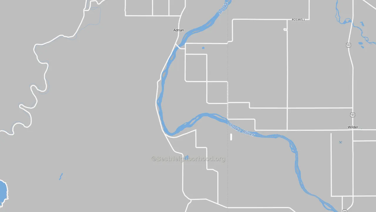 Transit Grade map of Adrian, OR
