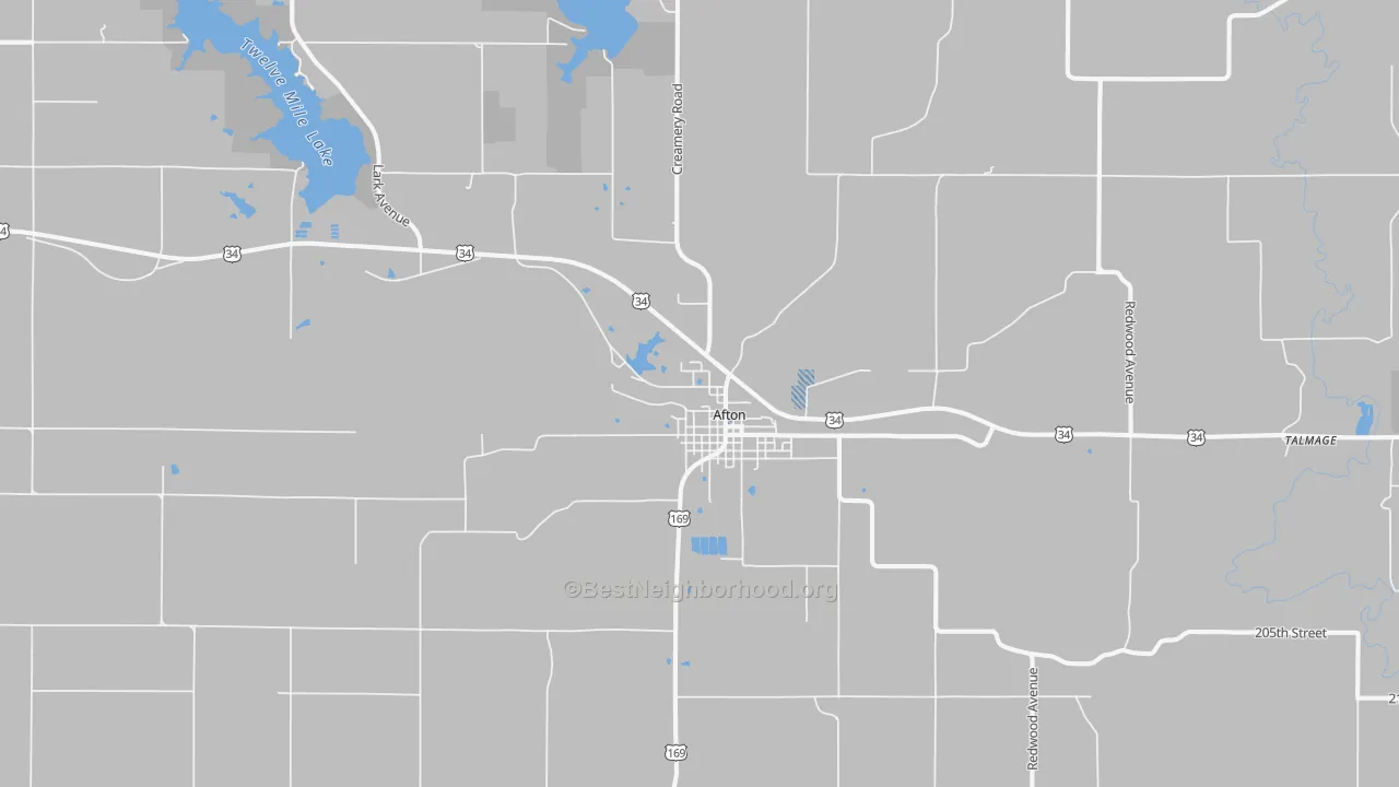 Transit Grade map of Afton, IA